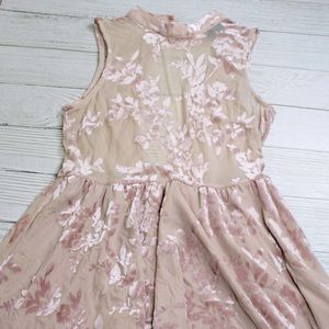Crushed Velvet Floral Appliqué Minidress